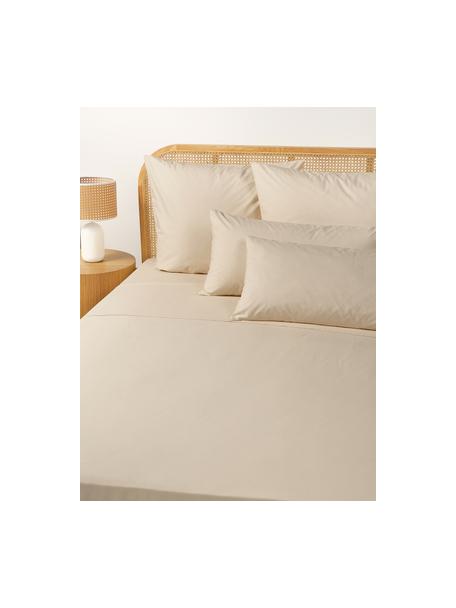 Perkal katoenen laken Elsie, Weeftechniek: perkal Draaddichtheid 200, Beige, B 180 x L 280 cm