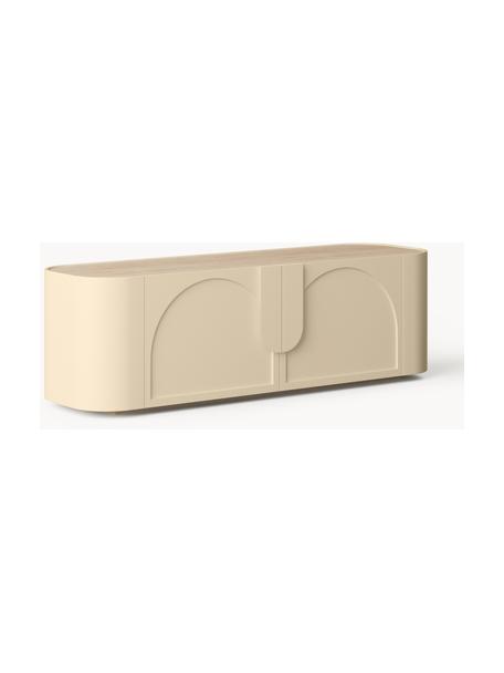 Lowboard Jodie, Gestell: Massives Eschenholz Diese, Hellbeige, Eschenholz, B 160 x H 50 cm