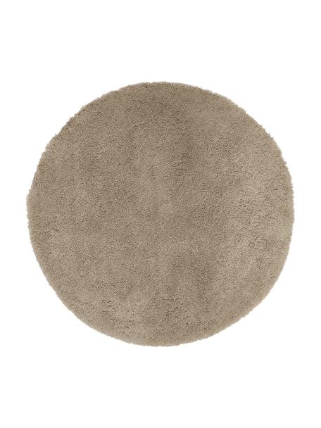 Tapis rond à longs poils beige Leighton, Beige-brun, Ø 120 cm (taille S)