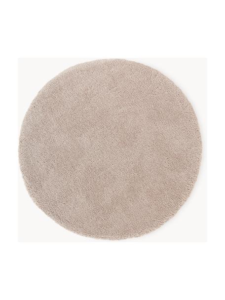 Alfombra redonda de pelo largo Leighton, Parte superior: microfibra (100% poliéste, Reverso: 70% poliéster, 30% algodó, Beige, Ø 120 cm (Tamaño S)