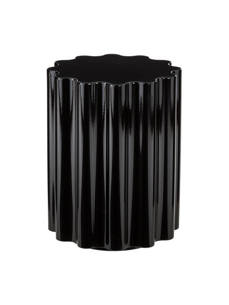 Tabouret/ table d'appoint Colonna, Matériau thermoplastique entièrement pigmenté, Noir, brillant, Ø 35 x haut. 46 cm