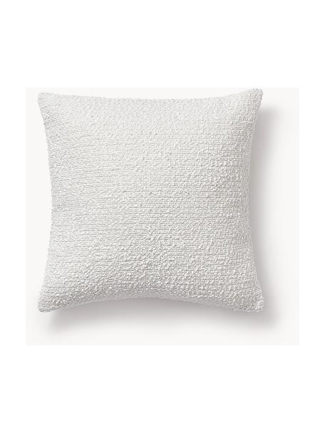 Housses de coussin en tissu bouclé Bellamie, 2 pièces, Tissu bouclé (95 % polyester, 5 % polyacrylique), Blanc, larg. 45 x long. 45 cm