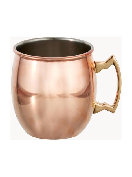 Hrnek na Moscow Mule s hladkým povrchem Shiny, Ocel, vnější strana potažená mědí, Měděná, Ø 9 cm, V 10 cm, 450 ml