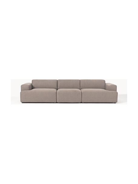 Sofa Melva (4-Sitzer), Bezug: 100 % Polyester Der strap, Gestell: Massives Kiefern- und Fic, Füße: Kunststoff Dieses Produkt, Webstoff Taupe, B 319 x T 101 cm