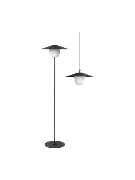 Mobiele dimbare LED outdoor lamp Ani om op te hangen of te zetten, Lampenkap: aluminium, Lampvoet: gecoat aluminium, Zwart, Ø 34 x H 121 cm