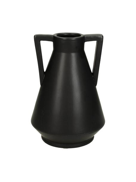 Vase Lightwood, Grès cérame, Noir, Ø 13 x haut. 18 cm