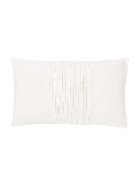 Poszewka na poduszkę z lnu Dalia, 55% len, 45% bawełna, Biały, S 30 x D 50 cm