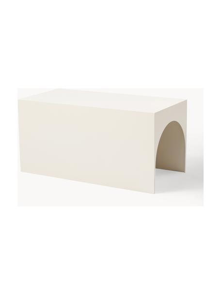 Mesa de centro de metal Arch, Acero recubierto, Blanco Off White, An 60 x Al 30 cm