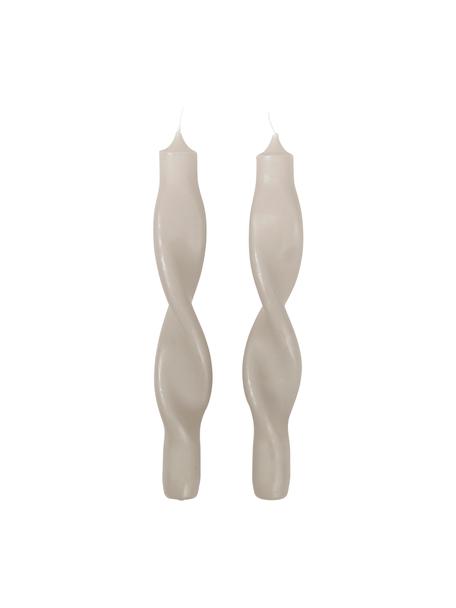 Chandelle Twist, 2 pièces, Cire, Beige, Ø 2 x haut. 23 cm