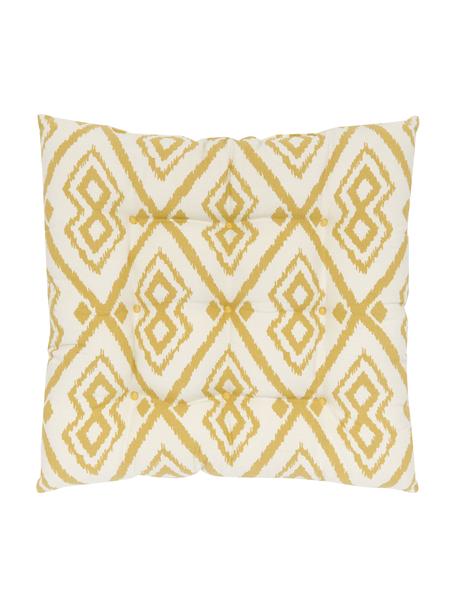 Katoenen stoelkussen Delilah in crèmewit/geel, Bekleding: 100% katoen, Geel, B 40 x L 40 cm