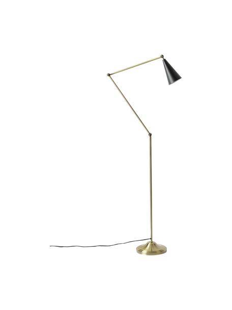 Lámpara de lectura orientable Aubrey, Pantalla: metal recubierto, Cable: cubierto en tela, Dorado, negro, An 66 x Al 160 cm