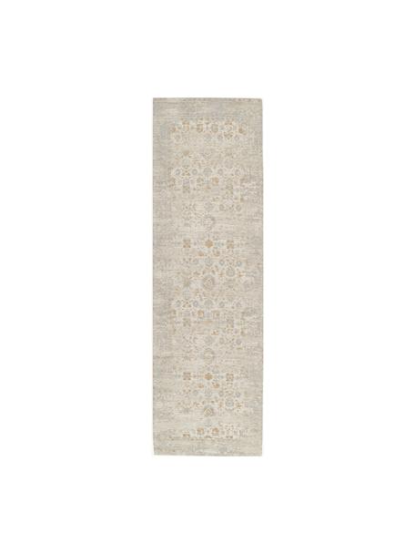 Handgeweven chenille loper Loire, Beigetinten, B 80 x L 250 cm