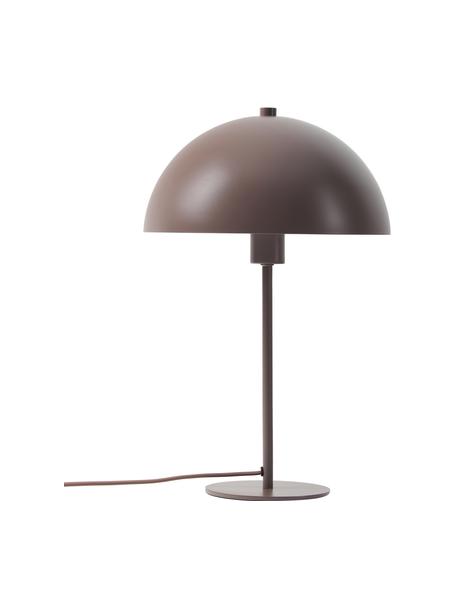 Lámpara de mesa Matilda, Pantalla: metal con pintura en polv, Cable: cubierto en tela, Marrón, Ø 29 x Al 45 cm