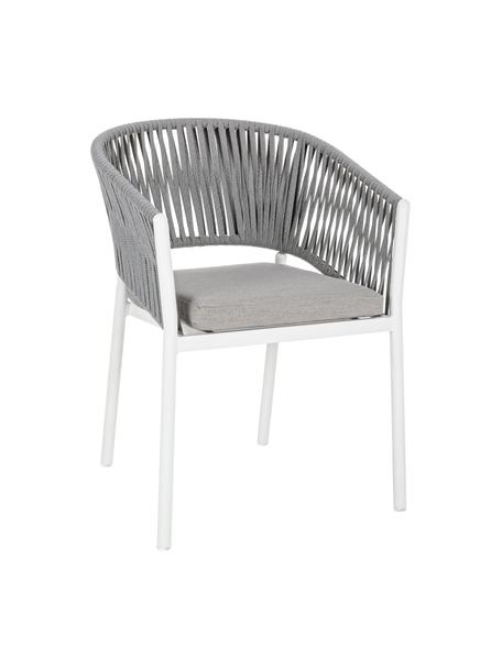 Krzesło ogrodowe Florencia, Stelaż: aluminium malowane proszk, Szary, biały, S 60 x W 80 cm