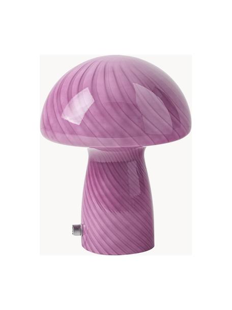 Kleine Tischlampe Mushroom aus Glas, Rosa, Ø 19 x H 23 cm