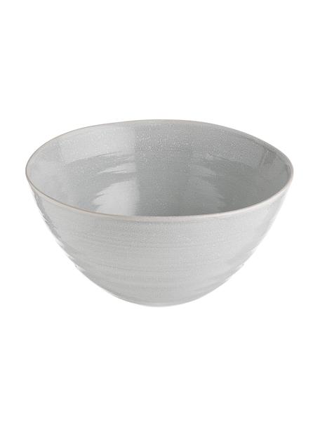 Handgemachte Salatschüssel Manor, Steingut, Hellgrau mit beigem Rand, Ø 24 x H 12 cm