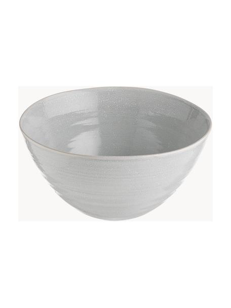 Handgemachte Salatschüssel Manor, Steingut, Hellgrau mit beigem Rand, Ø 24 x H 12 cm