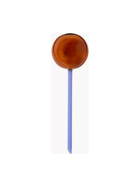 Handgefertigter Bewässerungsball Flora, Glas, Orange, Blau, Ø 8 x H 27 cm