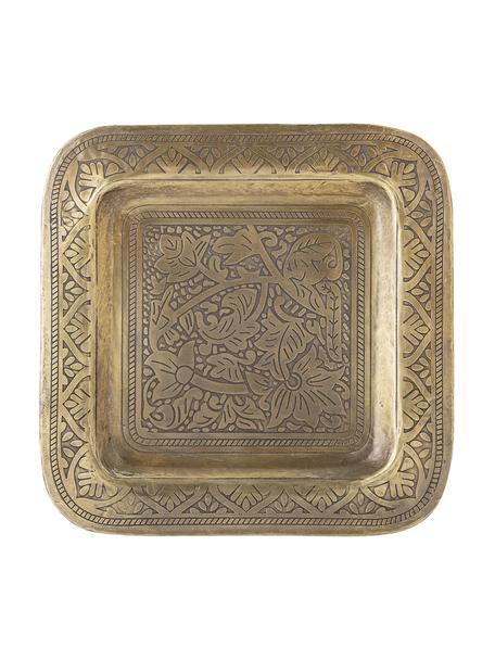 Deko-Tablett Collo aus Metall, Metall, beschichtet, Messingfarben, 29 x 29 cm