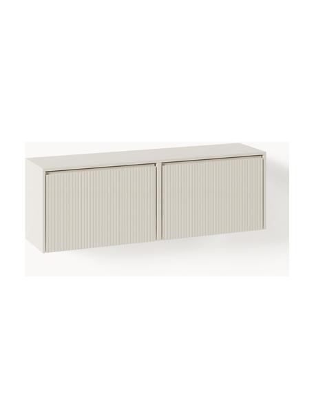 Gecanneleerde schoenenkast Shea voor wandmontage met opvouwbare vakken, Gelakte vezelplaat van gemiddelde dichtheid (MDF)

Dit product is gemaakt van duurzaam geproduceerd, FSC®-gecertificeerd hout., Lichtbeige, B 120 x H 40 cm