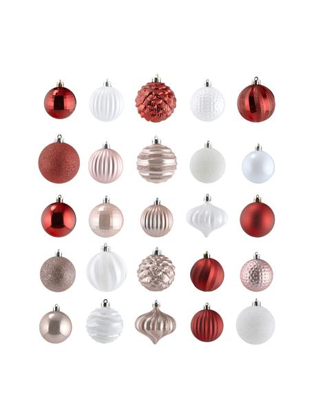 Set palline di Natale infrangibili Nip Ø 7 cm, 60 pz, Rosa, rosso, bianco, Ø 7 x Alt. 7 cm