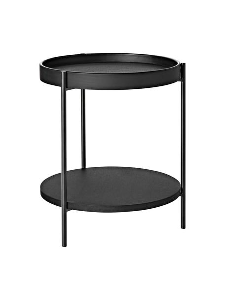 Mesa auxiliar de madera Renee, Tablero: fibras de densidad media , Estructura: metal con pintura en polv, Negro, Ø 44 x Al 49 cm
