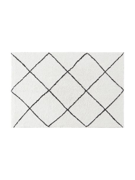 XL koupelnový kobereček Lovi, 100% bavlna, Bílá, černá, Š 80 cm, D 120 cm