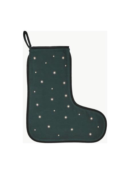 Chaussette de Noël en coton Gift, Coton, Vert foncé, larg. 37 x haut. 44 cm