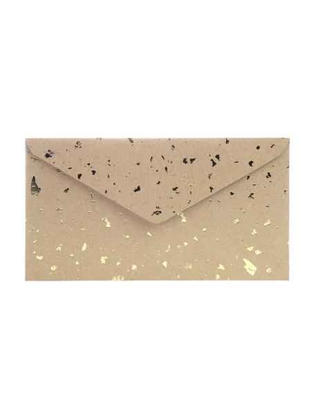 Koperta Carat, 3 szt., Papier pakowy, Brązowy, odcienie złotego, S 24 x W 14 cm
