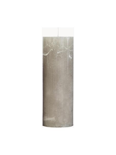 Handgemaakte stompkaars Rustic, Paraffine, Greige, Ø 7 x H 20 cm