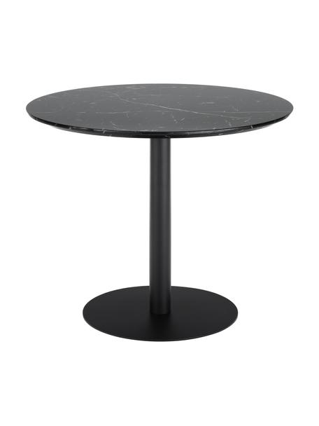 Kulatý jídelní stůl v mramorovém vzhledu Karla, Ø 90 cm, Černá, mramorovaná, Ø 90 cm, V 75 cm