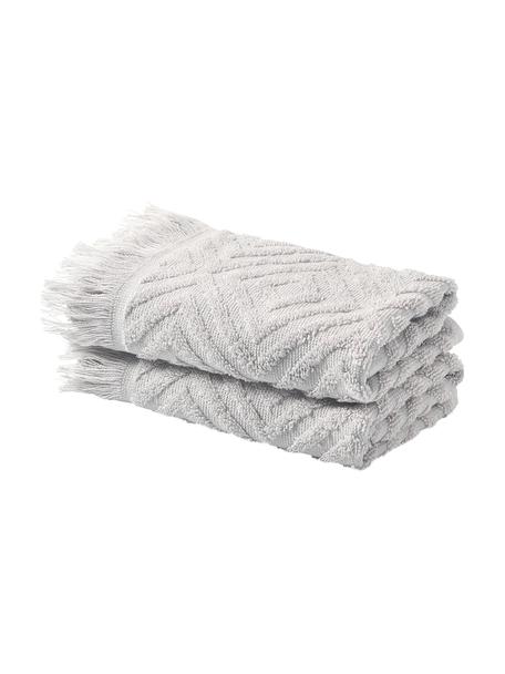 Toalla texturizada Jacqui, diferentes tamaños, Gris claro, Toalla tocador, An 30 x L 50 cm, 2 uds.