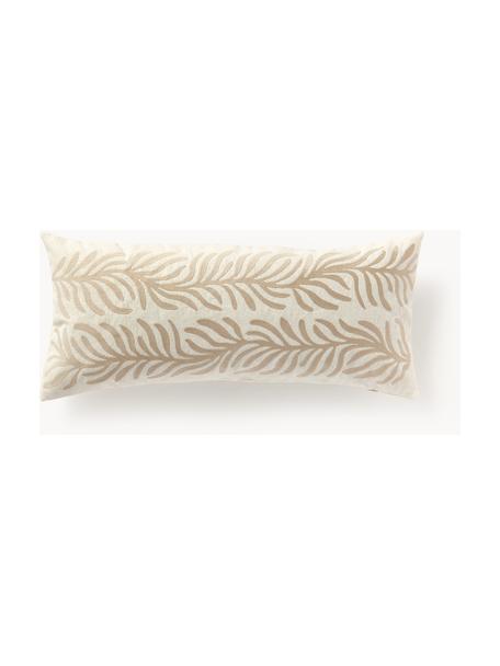 Housse de coussin 30x70 rectangulaire d'extérieur Aryna, 100 % lin, certifié European Flax, Blanc cassé, beige, larg. 30 x long. 70 cm