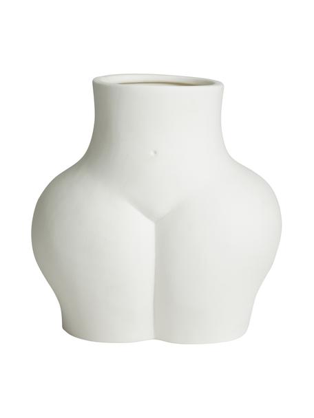 Vase design Avaji, Céramique, Blanc, larg. 22 x haut. 23 cm