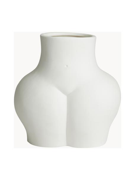 Design-Vase Avaji, H 23 cm, Keramik, Weiß, B 22 x H 23 cm
