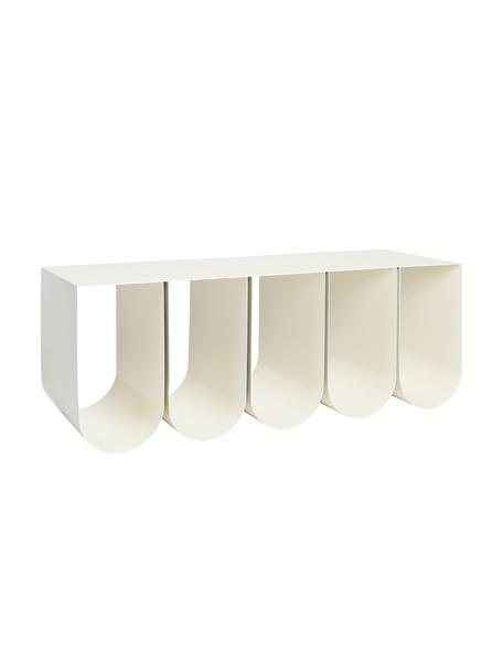 Ławka z metalu Curved, Stal malowana proszkowo, Biały, S 110 x W 42 cm
