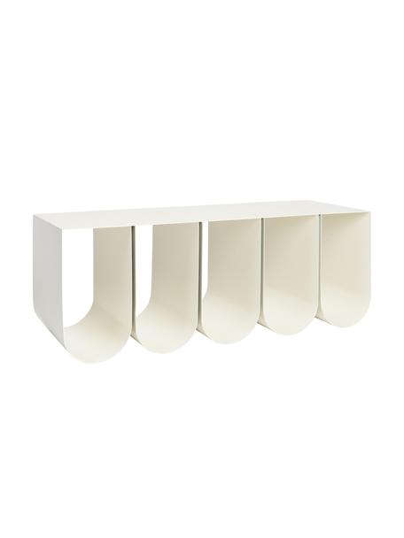 Metall-Sitzbank Curved, Stahl, pulverbeschichtet, Weiß, B 110 x H 42 cm