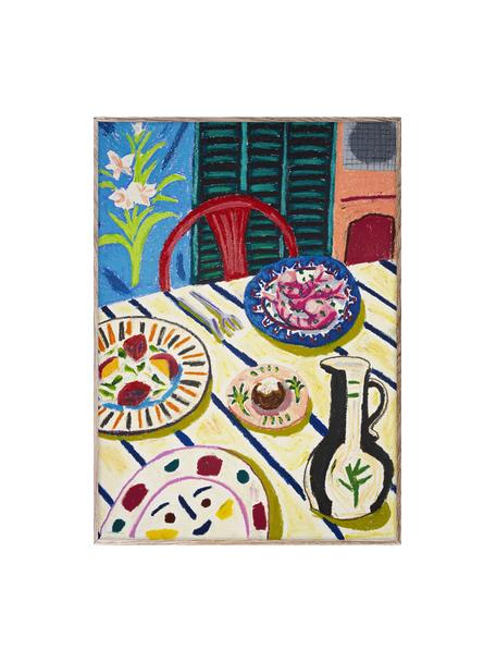 Poster Tapas Dinner, Cartoncino opaco da 210 g firmato Hahnemühle, stampa digitale con 10 colori resistenti ai raggi UV, Multicolore, Larg. 30 x Alt. 40 cm