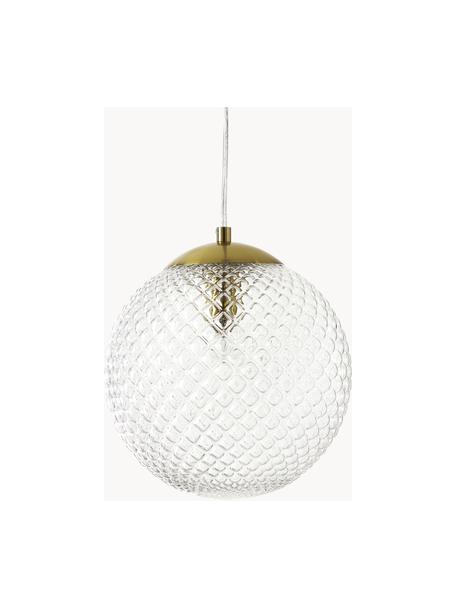 Lámpara de techo pequeña de vidrio Lorna, Pantalla: vidrio, Cable: plástico, Transparente, dorado, Ø 25 cm
