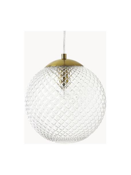 Petite suspension en verre Lorna, Doré, transparent, Ø 25 cm