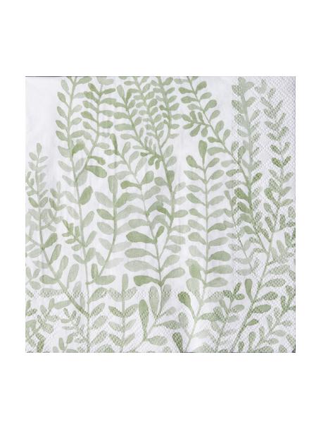 Serwetka z papieru Ranken, 20 szt., Papier, Biały, zielony, S 33 x D 33 cm