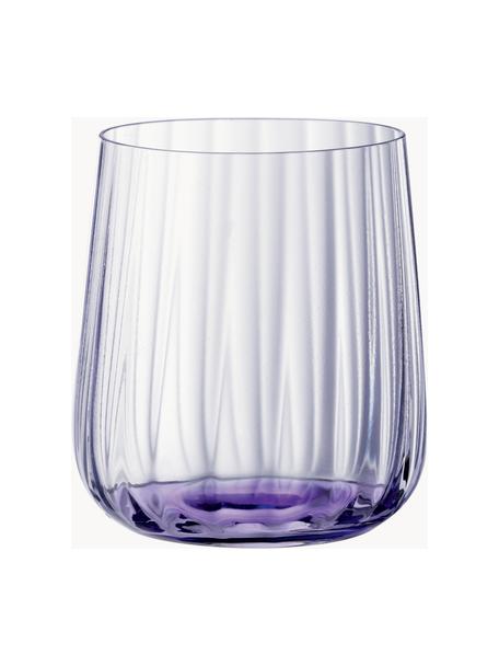 Kristall-Wassergläser Lifestyle, 2 Stück, Kristallglas, Lila, Ø 8 x H 9 cm, 340 ml