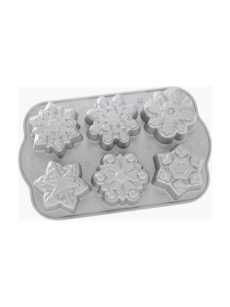 Mini-Kuchenform Snowflakes mit Antihaftbeschichtung, Aluminiumguss, antihaftbeschichtet, Silberfarben mit Metallic-Finish, L 31 x B 19 x H 4 cm