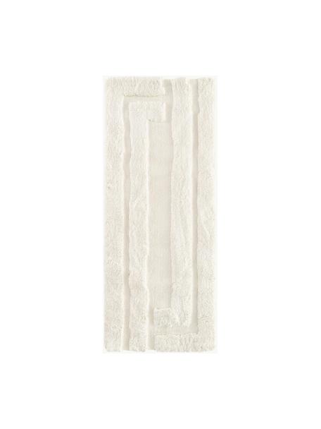 Tapis d'entrée moelleux à poils longs texturé Genève, Blanc crème, larg. 80 x long. 200 cm