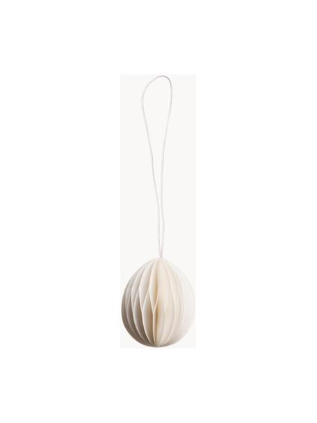 Ciondoli pasquali fatti a mano Ovoid 4 pz, Ø 4 cm, Carta, Bianco latte, Ø 4 cm