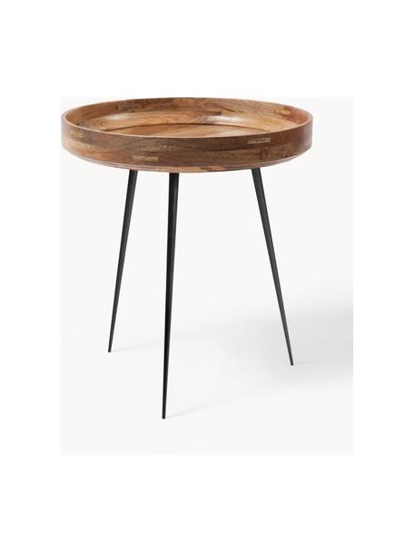 Stolik pomocniczy z drewna mangowego Bowl Table, Blat: drewno mangowe lakierowan, Nogi: stal malowana proszkowo, Drewno mangowe, czarny, Ø 46 x 52 cm