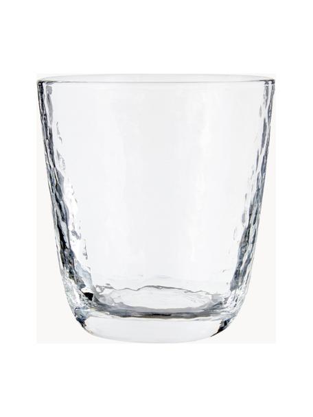 Bicchiere acqua in vetro soffiato irregolare Hammered 4 pz, Vetro soffiato, Trasparente, Ø 9 x Alt. 10 cm, 250 ml