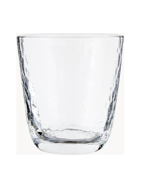 Ručně foukaná sklenices nerovným povrchem Hammered, 4 ks, Foukané sklo, Transparentní, Ø 9 cm, V 10 cm, 250 ml