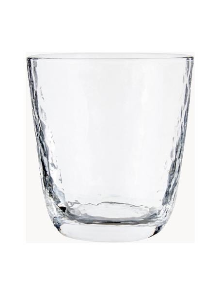 Bicchiere acqua in vetro soffiato irregolare Hammered 4 pz, Vetro soffiato, Trasparente, Ø 9 x Alt. 10 cm, 250 ml