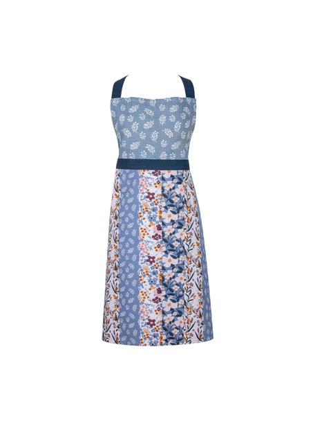Delantal Homespun, 100% algodón, Azul, multicolor, An 68 x L 75 cm